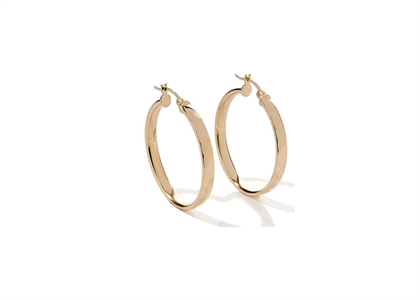 Rose Gold Plated Plain Hoop Earring